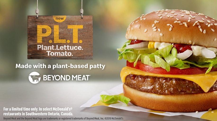 McDonald's вслед за KFC и Burger King начнёт тестовые продажи блюд с «мясом» на растительной основе 