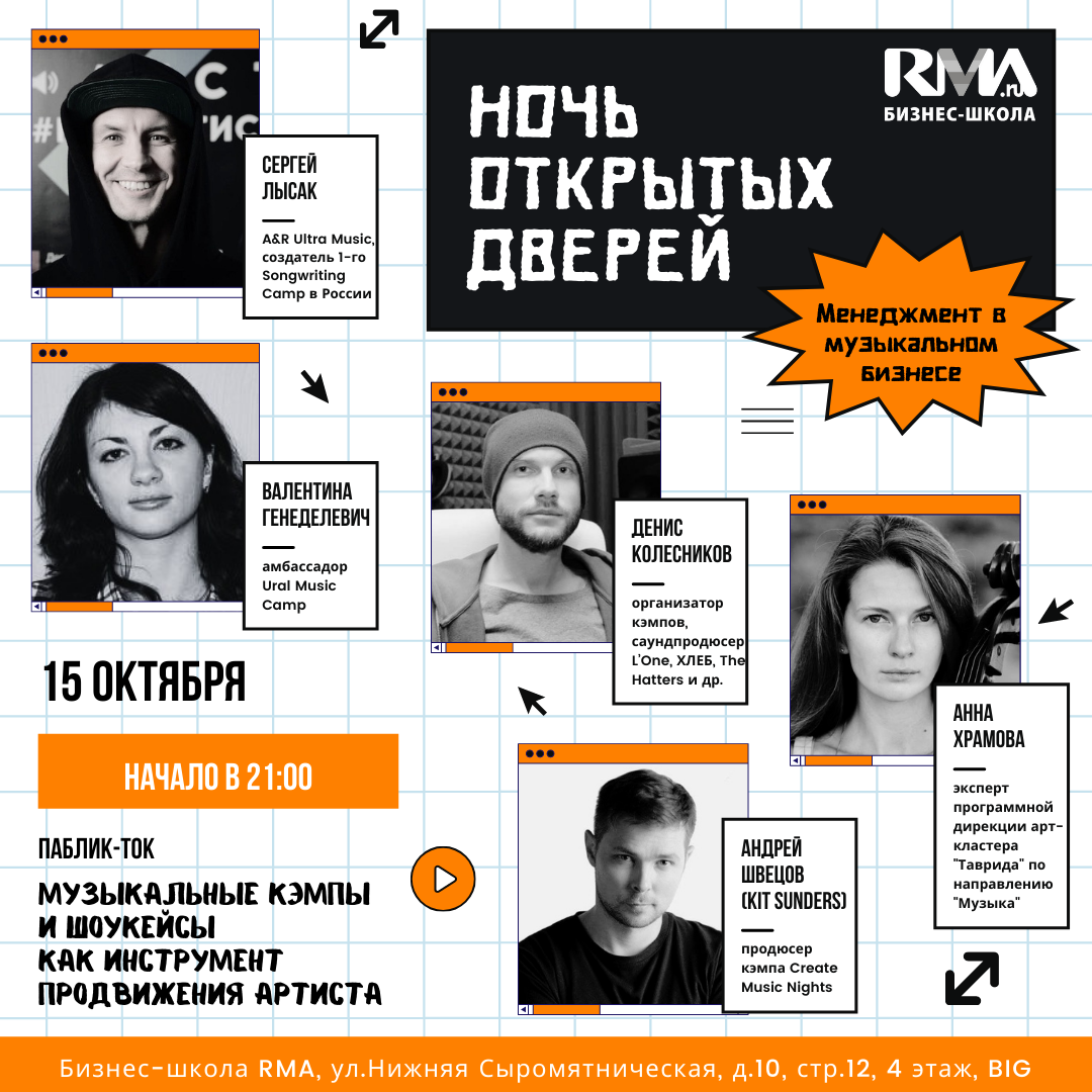 Паблик-ток «Музыкальные кэмпы и шоукейсы как инструмент продвижения артиста»